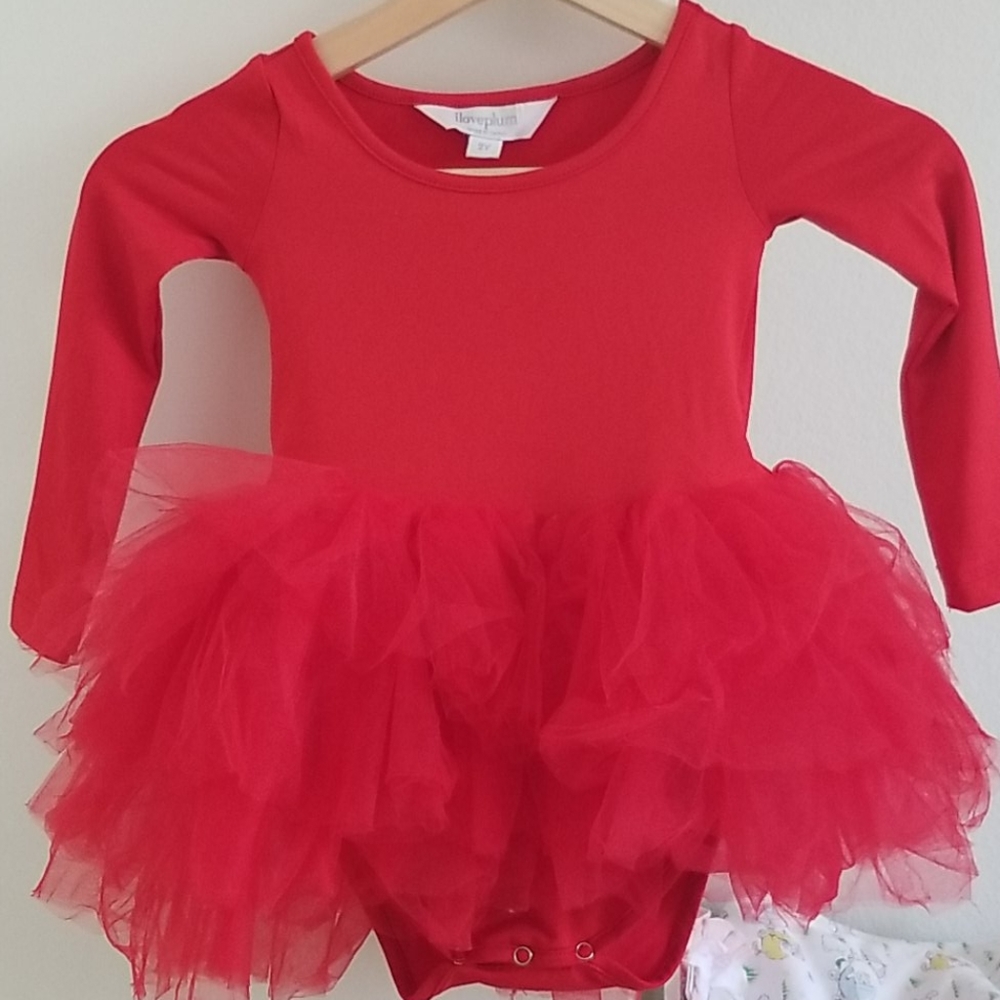 I love plum red tutu 2 years